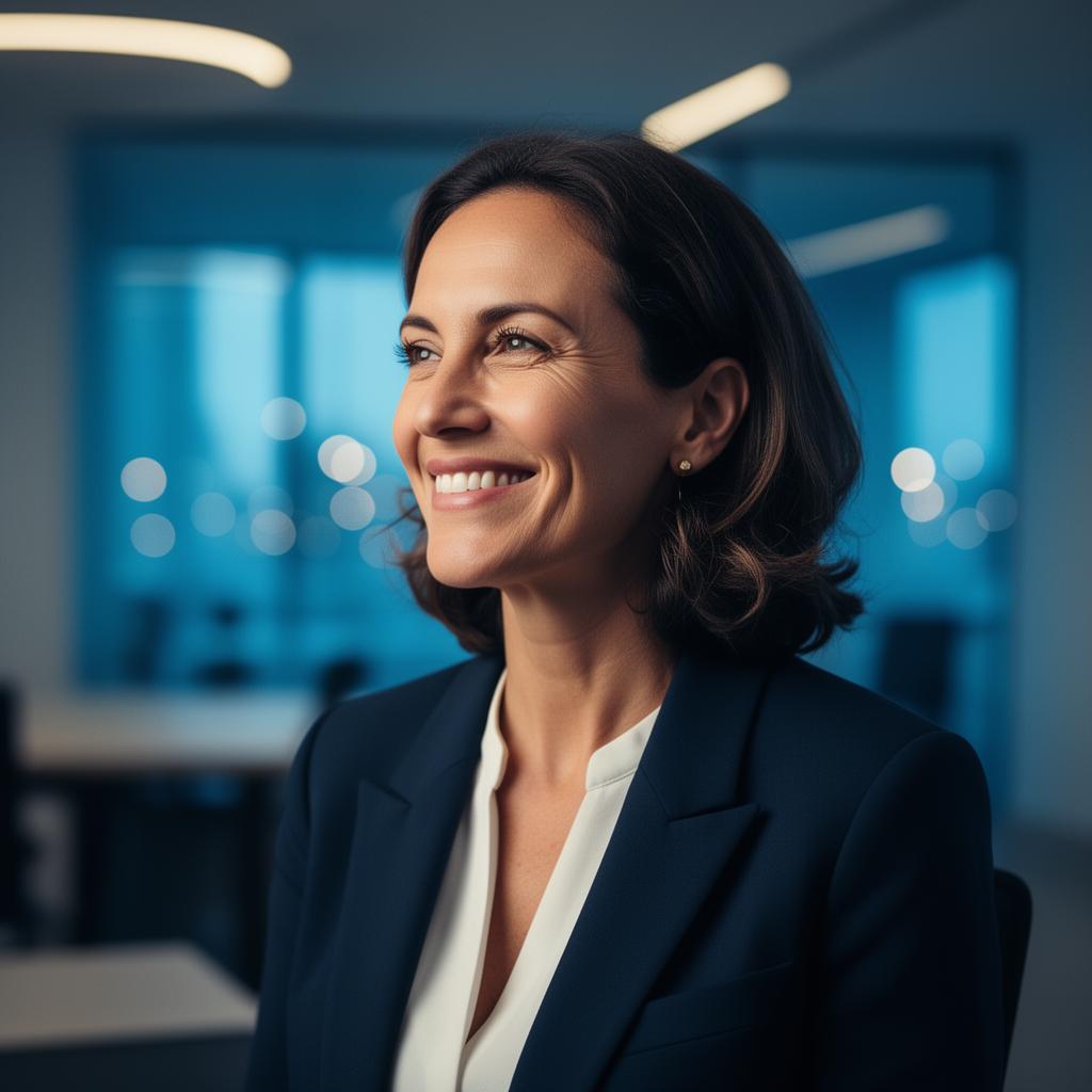 Portrait Claire Moreau, Dirigeante · Cabinet de conseil · 18 collaborateurs